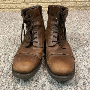 Like NEW! Men’s Alfano “Distressed” Brown Lace Up Ankle Boots with Zipper
